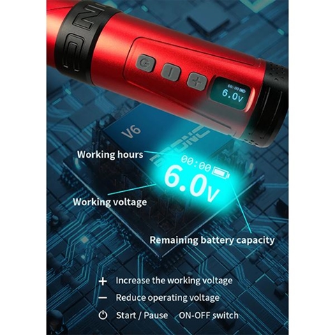 BRONC Wireless Tattoo Pen V6 Red