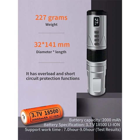 BRONC WIRELESS TATTOO PEN V8 4.0 Stroke Black
