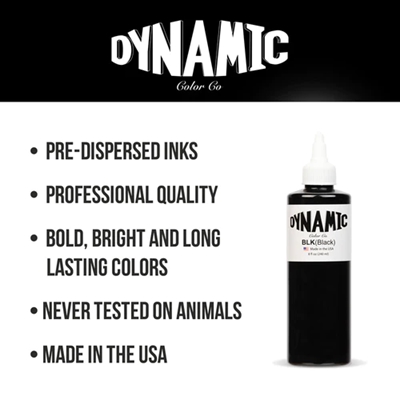 Dynamic 8 oz Siyah Dövme Boyası