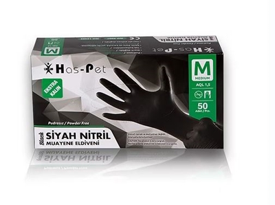 Eldiven Siyah Pudrasız Nitril Medium 1 Paket 100 Adet