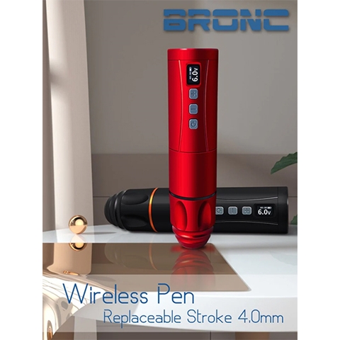 BRONC WIRELESS TATTOO PEN V7 4.0 Stroke Red